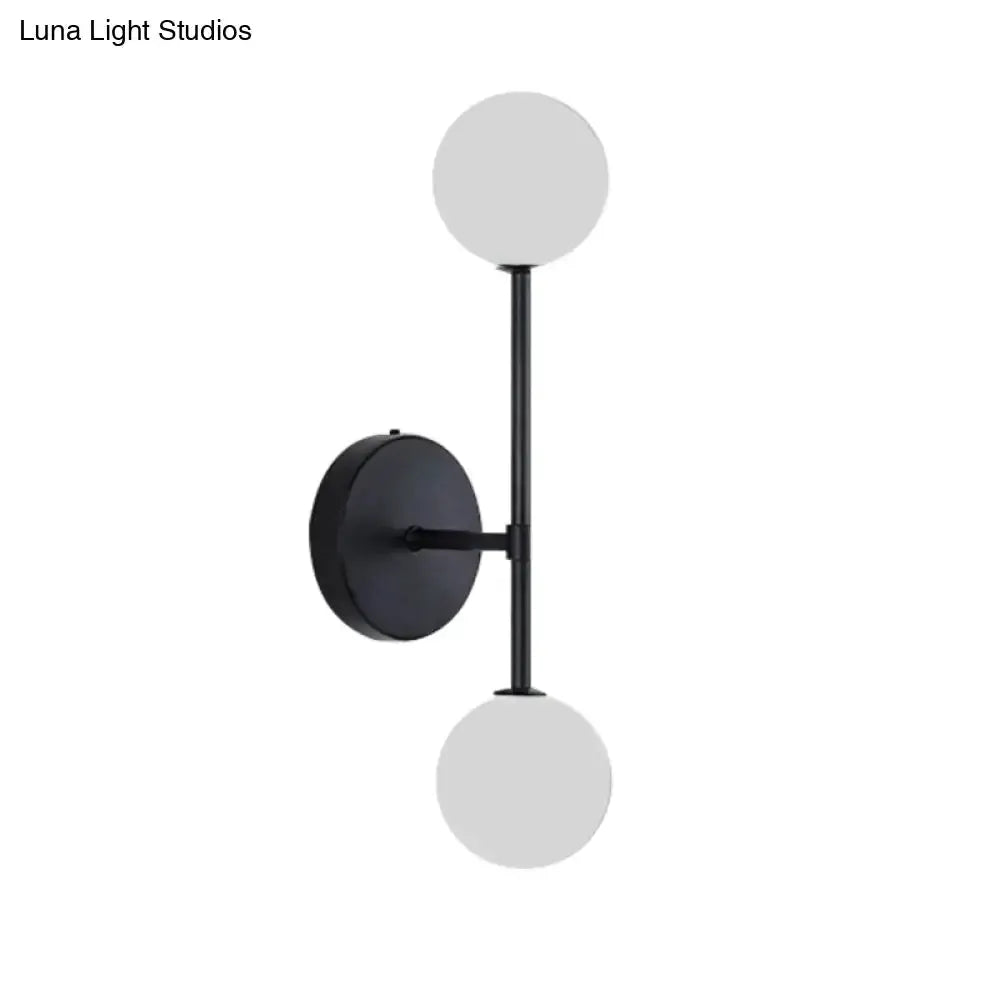 Contemporary Black and Gold Dual Ball Wall Lamp