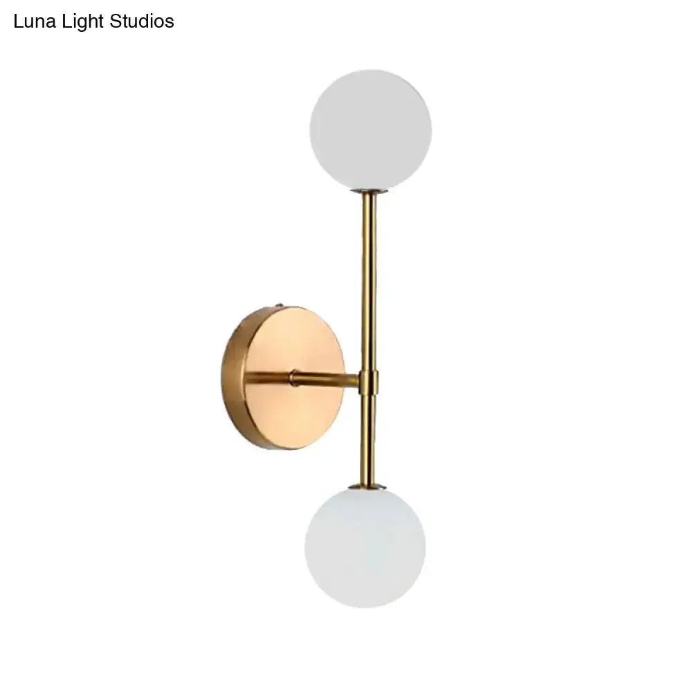 Contemporary Black and Gold Dual Ball Wall Lamp