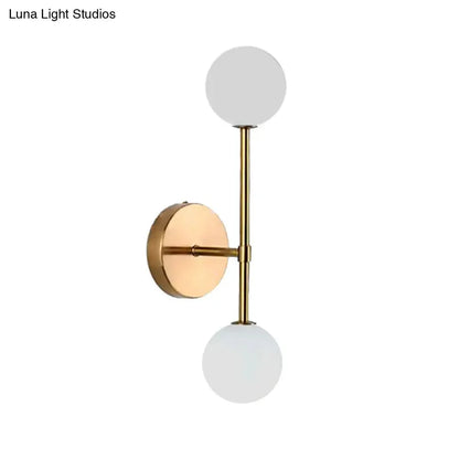 Contemporary Black and Gold Dual Ball Wall Lamp