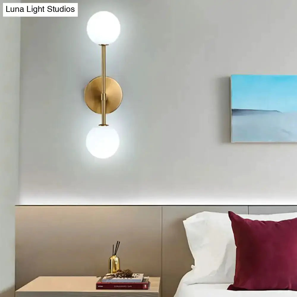 Contemporary Black and Gold Dual Ball Wall Lamp