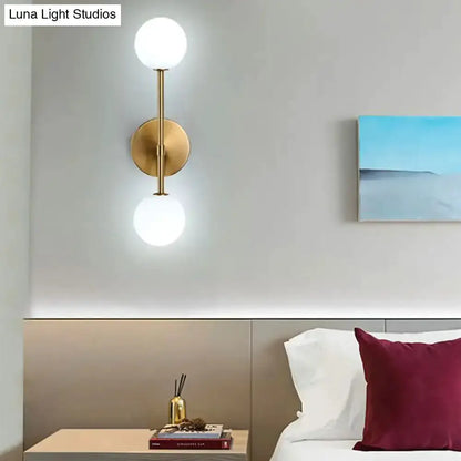 Contemporary Black and Gold Dual Ball Wall Lamp