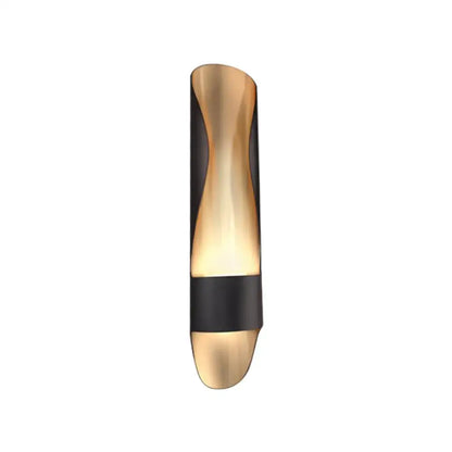Black Twisted LED Wall Sconce by Decorbites; black metal with brass twist accents on Tampa Home & Garden Store