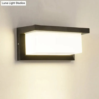 Black LED Flush Wall Lamp by Decorbites, black metal frame with frosted glass shade on Tampa Home & Garden Store