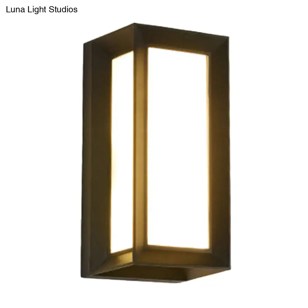Black LED Flush Wall Lamp by Decorbites, matte black rectangular wall sconce on Tampa Home & Garden Store