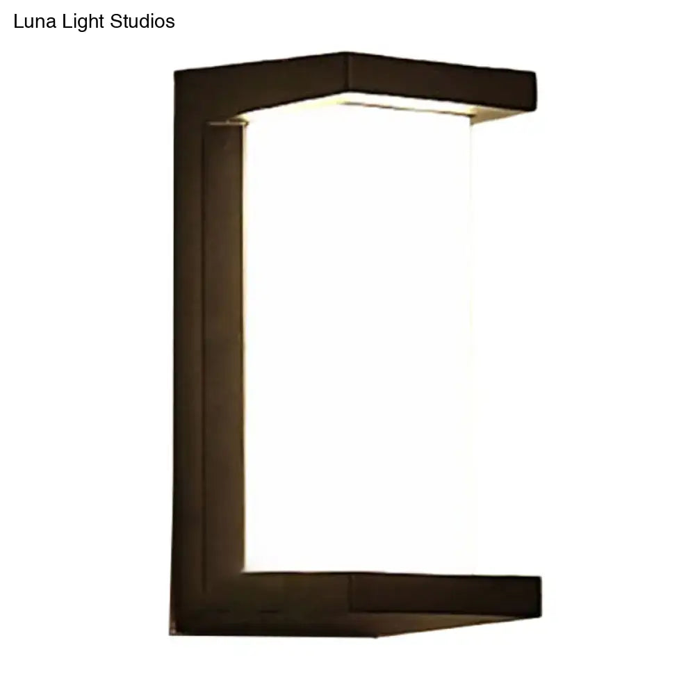 Black LED flush wall lamp with matte black metal frame and white diffuser Decorbites on Tampa Home & Garden Store