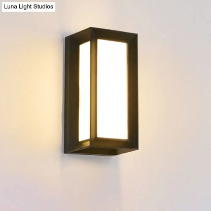 Black LED flush wall lamp with rectangular black metal frame and frosted panel Decorbites on Tampa Home & Garden Store