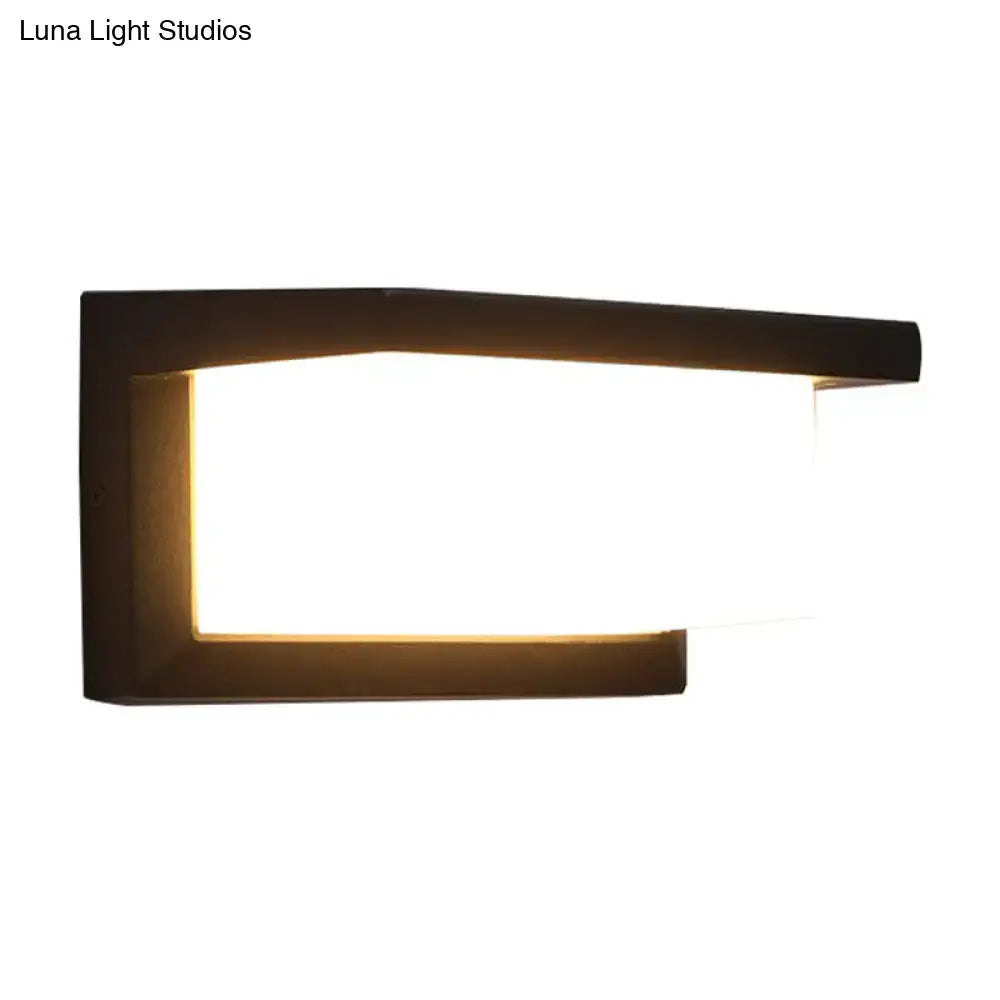 Black LED Flush Wall Lamp by Decorbites; black metal frame with warm light, modern minimal on Tampa Home & Garden Store