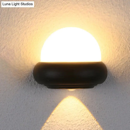 Black semi-sphere outdoor light, wall-mounted LED with warm glow by Decorbites on Tampa Home & Garden Store