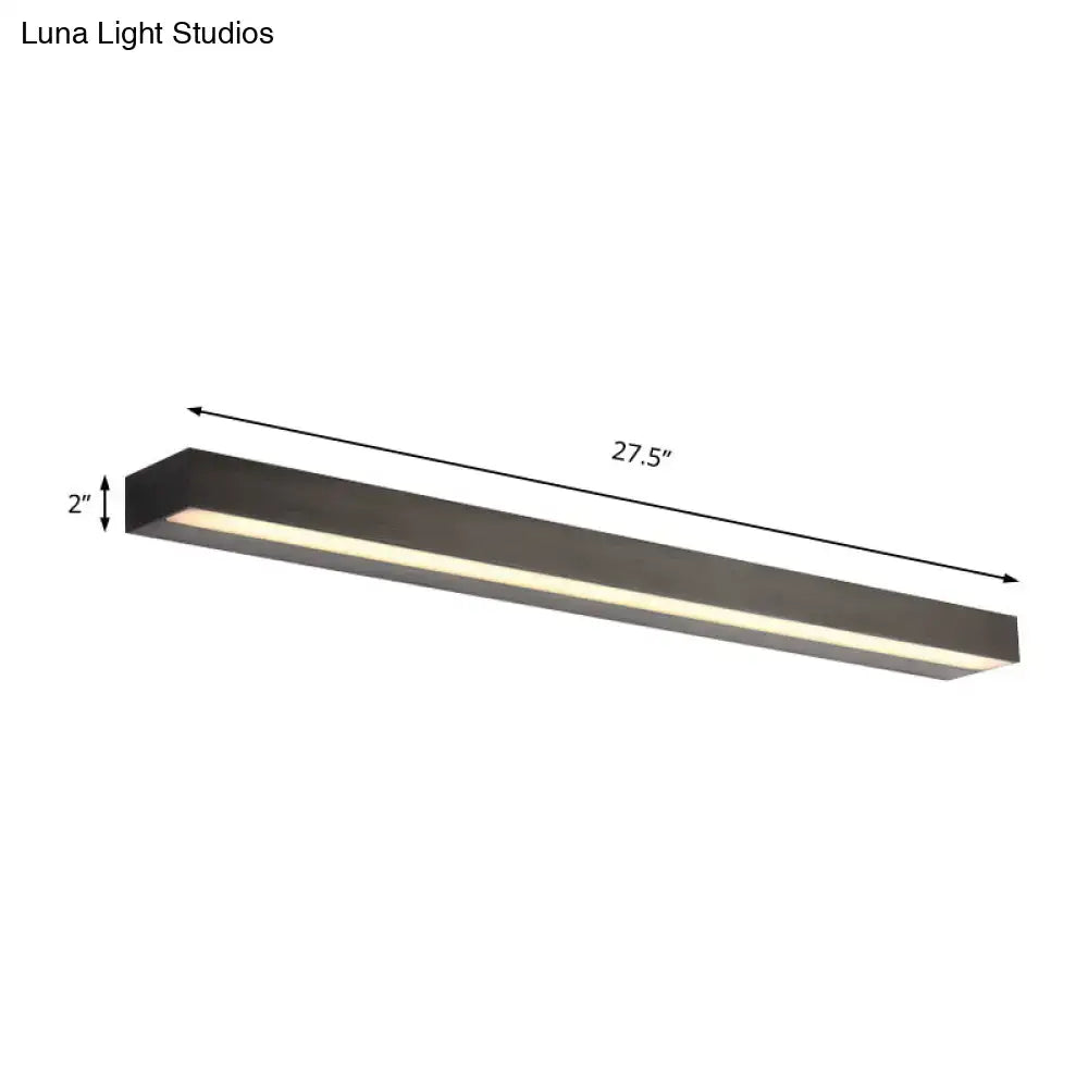Contemporary black and silver linear vanity sconce LED bathroom light by Decorbites 27.5in long on Tampa Home & Garden Store