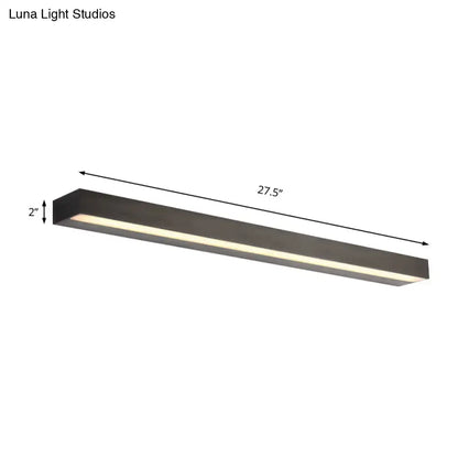 Contemporary black and silver linear vanity sconce LED bathroom light by Decorbites 27.5in long on Tampa Home & Garden Store