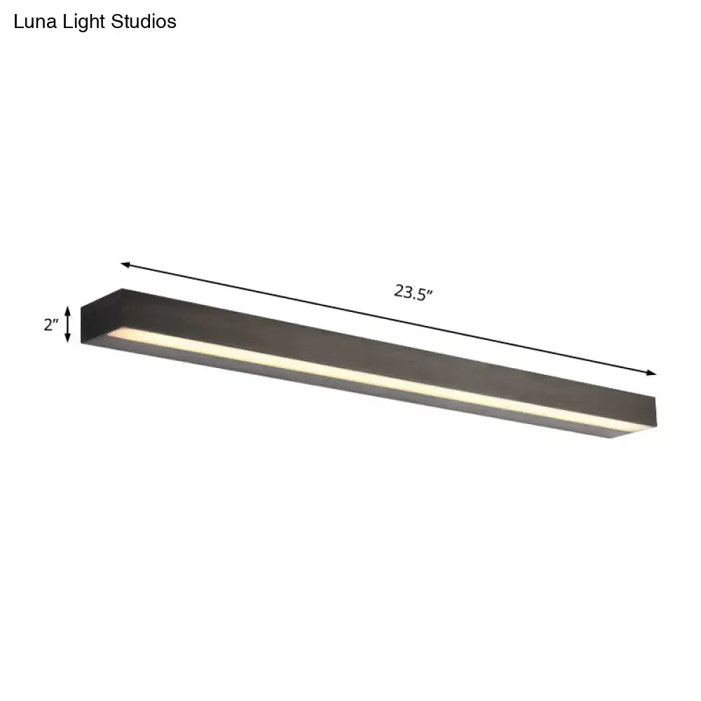 Decorbites black and silver linear vanity sconce with LED, 23.5 inches long, 2 inches tall on Tampa Home & Garden Store