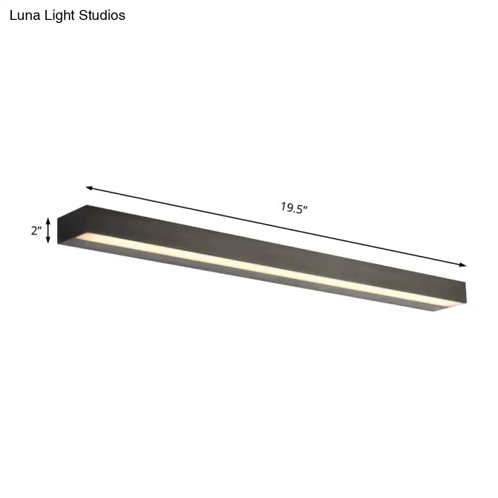 Contemporary black and silver linear metal vanity sconce, LED bathroom light, 19.5 in long on Tampa Home & Garden Store