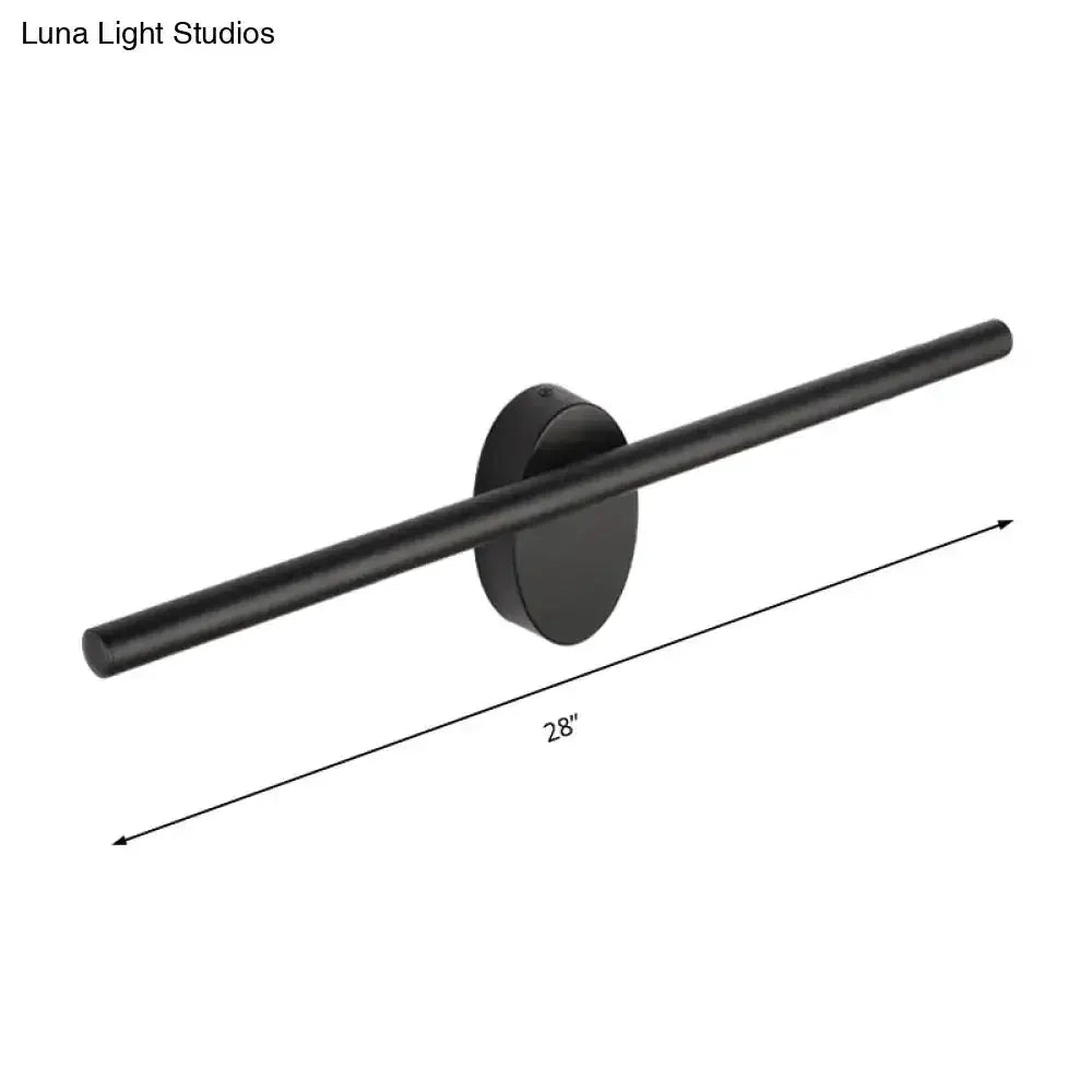 Contemporary black slim wall light sconce with round backplate, 28in bar Decorbites on Tampa Home & Garden Store