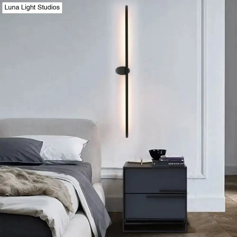 Contemporary black slim wall light for bedroom by Decorbites, vertical LED fixture on Tampa Home & Garden Store