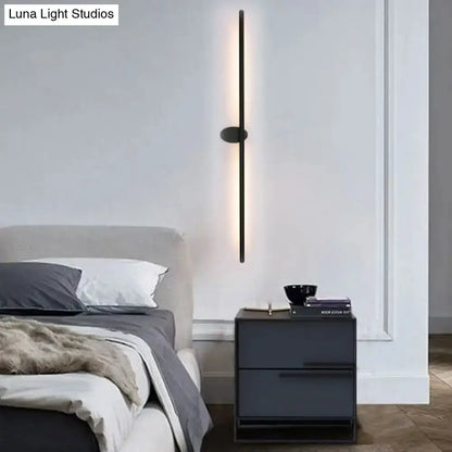 Contemporary black slim wall light for bedroom by Decorbites, vertical LED fixture on Tampa Home & Garden Store