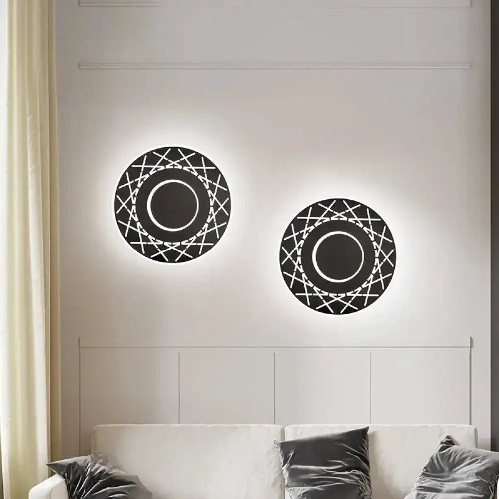 Contemporary Black and White Geometric Wall Lamp