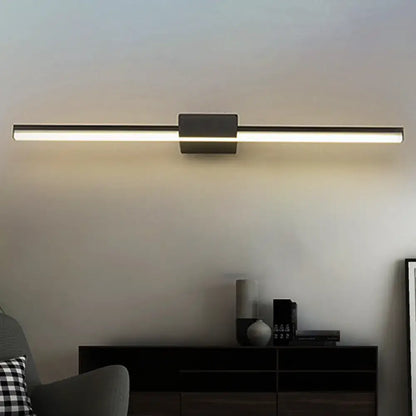 Black white linear wall light by Decorbites with central mounting block LED bar on Tampa Home & Garden Store