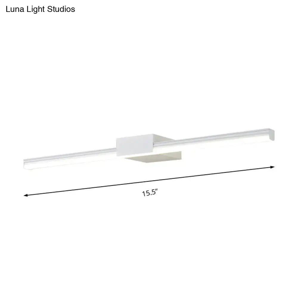White linear wall light by Decorbites, 15.5-inch LED bar with central mount, modern minimalist on Tampa Home & Garden Store