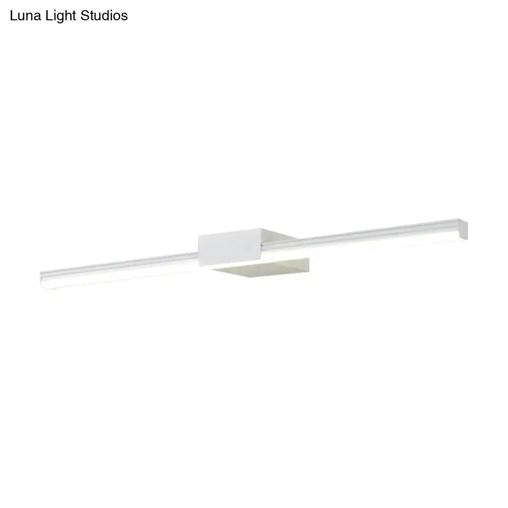 White linear wall light with square wall mount, modern LED fixture on Tampa Home & Garden Store