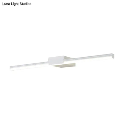 White linear wall light with square wall mount, modern LED fixture on Tampa Home & Garden Store