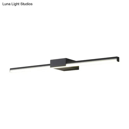 Black linear wall light with diffused white glow and central mounting block on Tampa Home & Garden Store