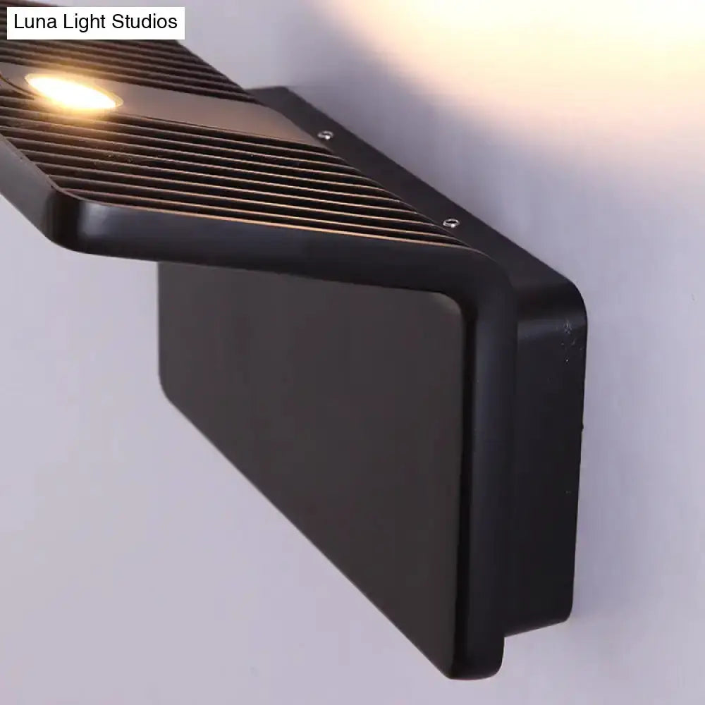 Contemporary black slatted LED wall lamp living room sconce with metal finish on Tampa Home & Garden Store