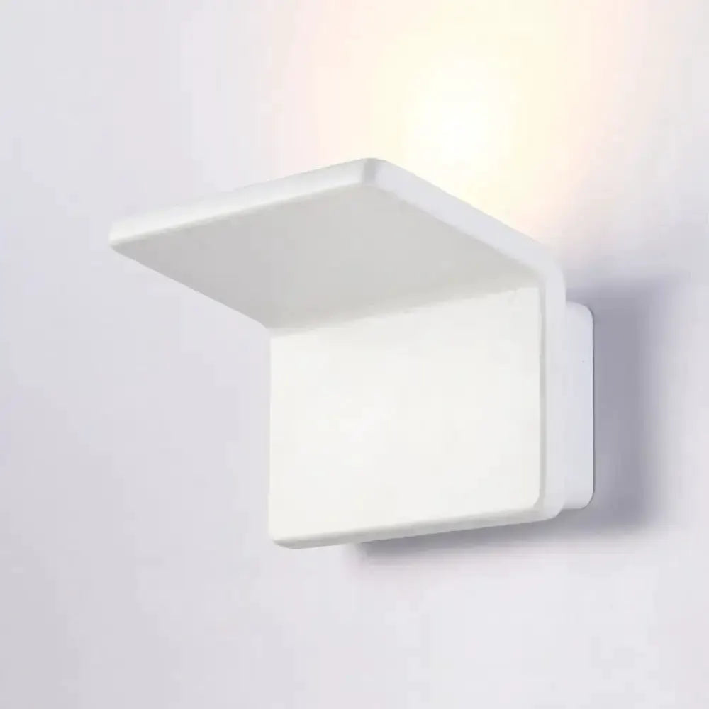 LED wall lamp Decorbites white slatted with square backplate for living room sconce on Tampa Home & Garden Store