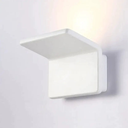 LED wall lamp Decorbites white slatted with square backplate for living room sconce on Tampa Home & Garden Store