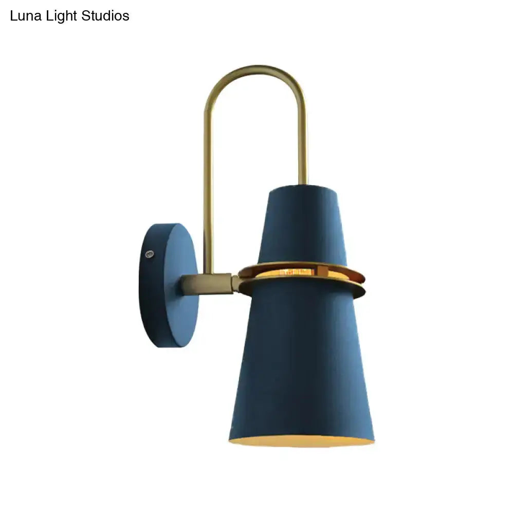 Decorbites blue and gold flared wall sconce light for bedroom on Tampa Home & Garden Store