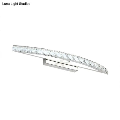 Silver Bow Vanity Sconce crystal-embellished curved bar chrome finish Decorbites on Tampa Home & Garden Store