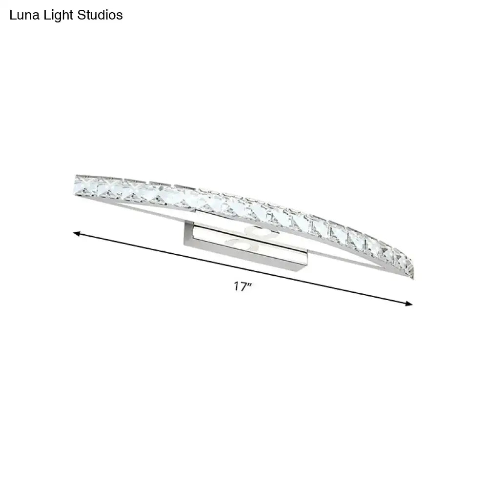 Silver Bow Vanity Sconce with crystal accents in silver finish, 17-inch long on Tampa Home & Garden Store