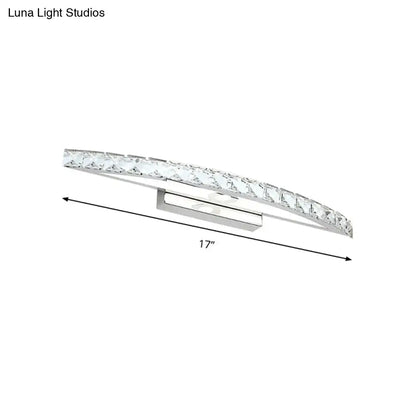 Silver Bow Vanity Sconce with crystal accents in silver finish, 17-inch long on Tampa Home & Garden Store