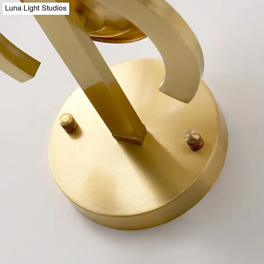 Brass Crystal Wall Sconce gold finish with curved arms Decorbites on Tampa Home & Garden Store