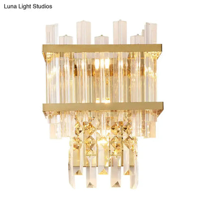 Brass and Chrome Crystal Wall Lamp Dining Room