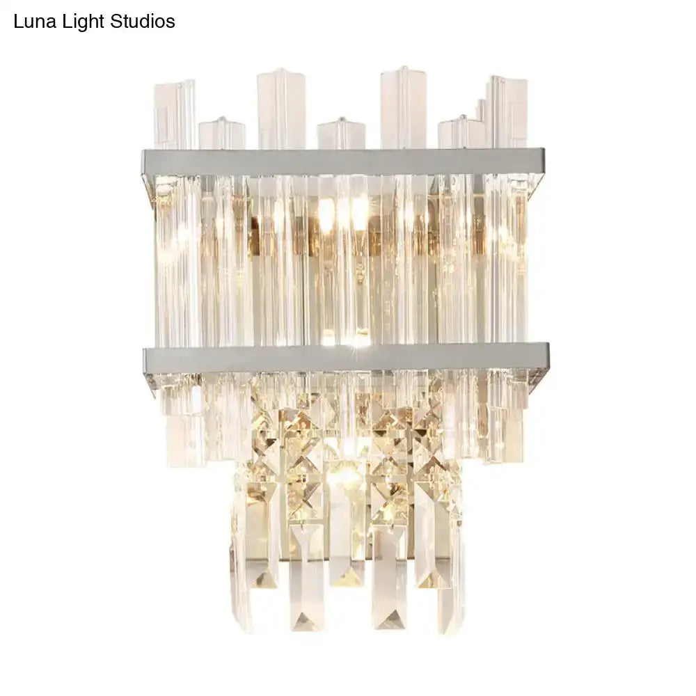 Brass and Chrome Crystal Wall Lamp Dining Room