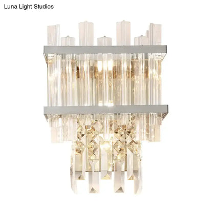 Brass and Chrome Crystal Wall Lamp Dining Room