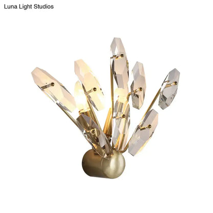 Brass crystal Sputnik two-bulb wall sconce with gold finish and faceted prisms Decorbites on Tampa Home & Garden Store