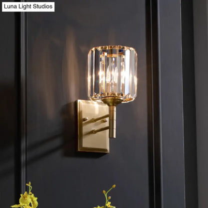 Brass prismatic crystal wall sconce with glass prism shade by Decorbites, Home & Garden on Tampa Home & Garden Store