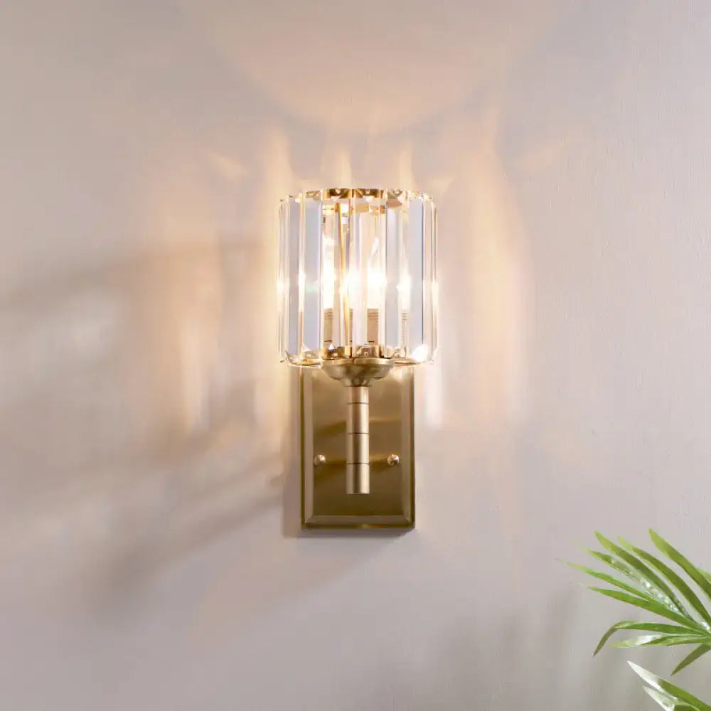 Brass prismatic crystal wall sconce with glass prisms Decorbites on Tampa Home & Garden Store