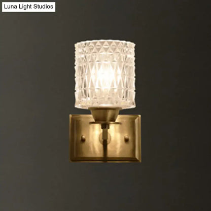 Brass lattice glass wall light sconce with diamond shade Decorbites on Tampa Home & Garden Store