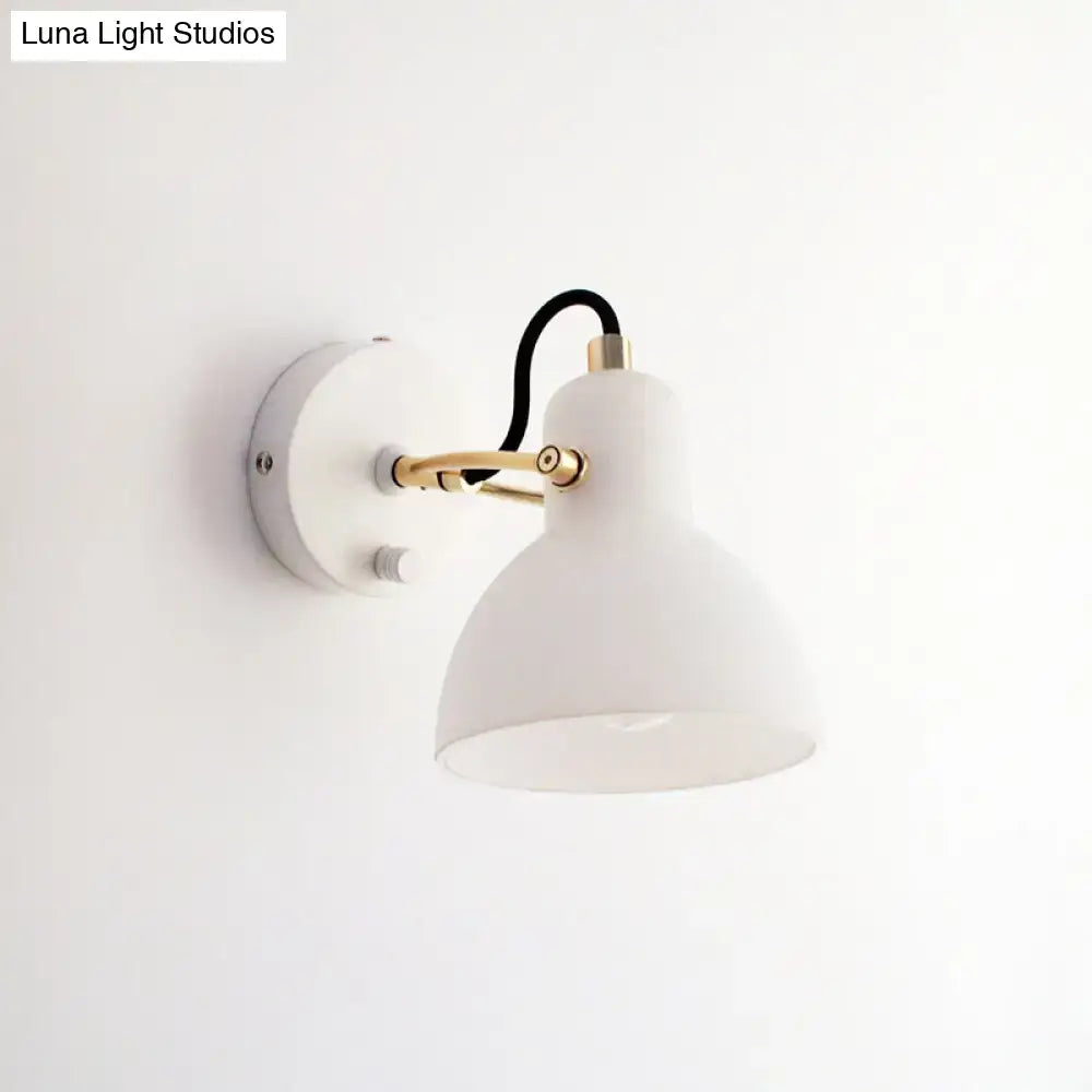 Brass Adjustable Wall Lamp Decorbites white shade brass arm on Tampa Home & Garden Store