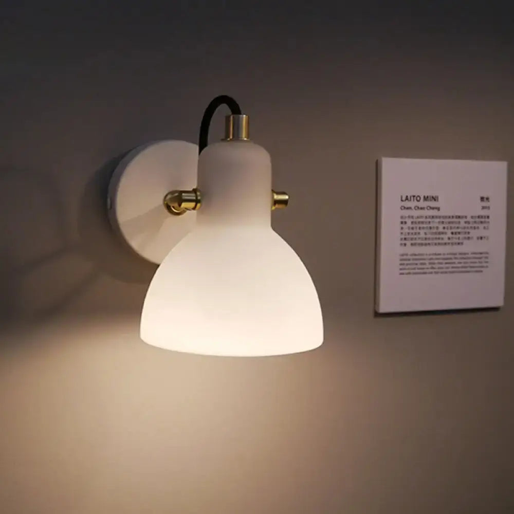 Brass adjustable wall lamp with white frosted glass shade, wall mount, Decorbites on Tampa Home & Garden Store