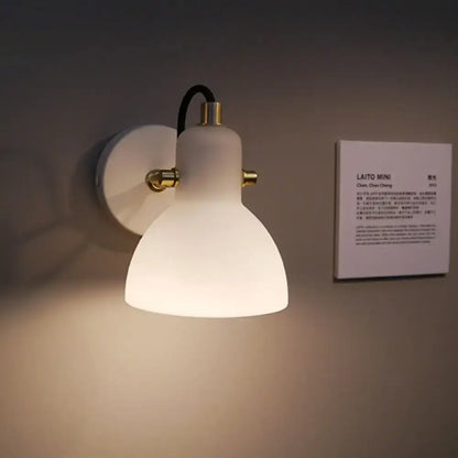 Brass adjustable wall lamp with white frosted glass shade, wall mount, Decorbites on Tampa Home & Garden Store