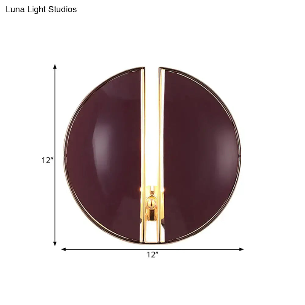 Burgundy Gold Wall Sconce, round 12in diameter with gold center trim Decorbites on Tampa Home & Garden Store