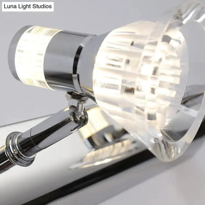 Chrome conic sconce with crystal diffuser by Decorbites for bathroom vanity lighting on Tampa Home & Garden Store