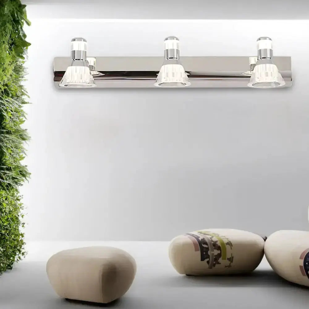 Contemporary chrome conic 3-light sconce bathroom vanity lighting by Decorbites on Tampa Home & Garden Store