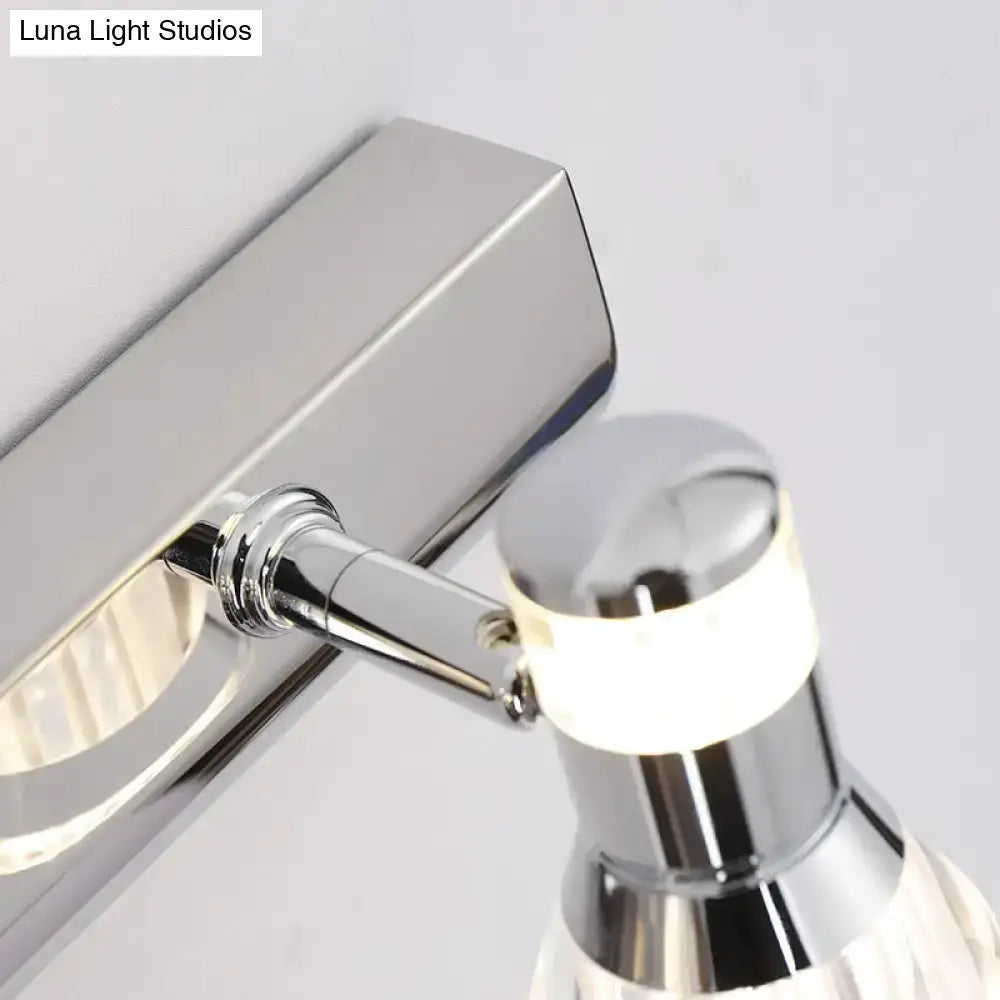 Decorbites contemporary chrome conic sconce light with crystal shade for bathroom vanity on Tampa Home & Garden Store