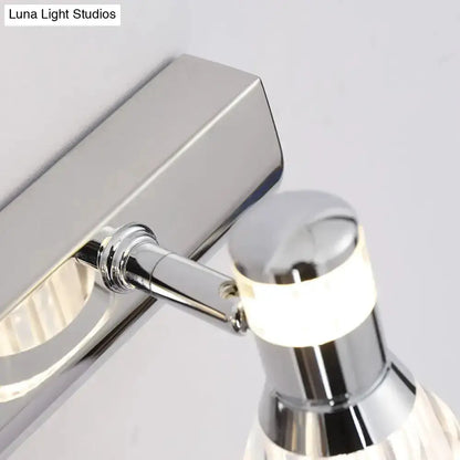 Decorbites contemporary chrome conic sconce light with crystal shade for bathroom vanity on Tampa Home & Garden Store