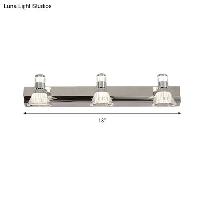 Conic chrome bathroom vanity sconce with crystal shades, 3-light, Decorbites on Tampa Home & Garden Store