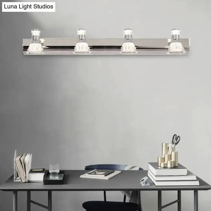Contemporary chrome conic crystal vanity sconce bar with 4 lights by Decorbites on Tampa Home & Garden Store
